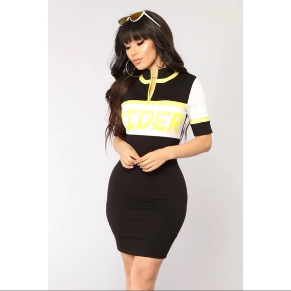 Rider Colorblock Mini Dress - Black/Yellow - Picture 2 of 5